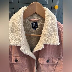 GAP DENIM Sherpa Style Pink Corduroy Jacket
